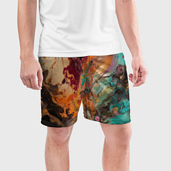 Шорты спортивные мужские Красочный хаос, цвет: 3D-принт — фото 2