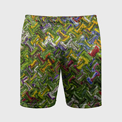 Шорты спортивные мужские Разноцветная абстракция, цвет: 3D-принт