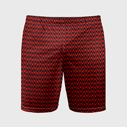 Мужские спортивные шорты Красно-чёрный волнистые линии