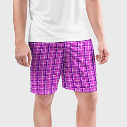 Шорты спортивные мужские Фиолетовые полосы, цвет: 3D-принт — фото 2