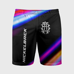 Мужские спортивные шорты Nickelback neon rock lights