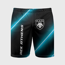 Шорты спортивные мужские AEK Athens неоновые лампы, цвет: 3D-принт