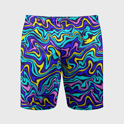 Шорты спортивные мужские Psychedelic multicolored pattern, цвет: 3D-принт