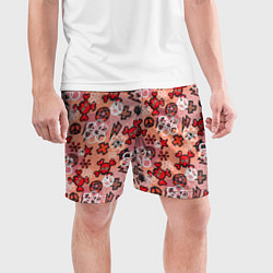 Шорты спортивные мужские Череп с костями узор, цвет: 3D-принт — фото 2