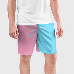 Шорты спортивные мужские Summer-pink and blue, цвет: 3D-принт — фото 2