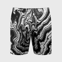 Шорты спортивные мужские Черно-белая абстракция суминагаши, цвет: 3D-принт