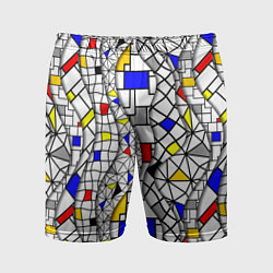 Мужские спортивные шорты Абстракция цветных прямоугольников Пит Мондриан