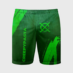 Шорты спортивные мужские CreepyPasta - green gradient вертикально, цвет: 3D-принт