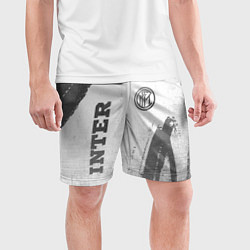 Шорты спортивные мужские Inter - white gradient вертикально, цвет: 3D-принт — фото 2