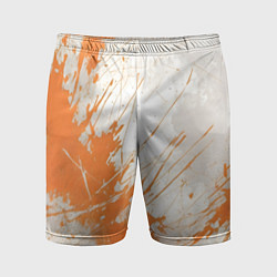 Мужские спортивные шорты Оранжевая краска на белом