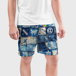 Шорты спортивные мужские Пэчворк с игровыми значками, цвет: 3D-принт — фото 2