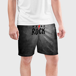 Шорты спортивные мужские Hard rock on dark grey, цвет: 3D-принт — фото 2