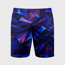 Шорты спортивные мужские Синие абстрактные изгибы, цвет: 3D-принт