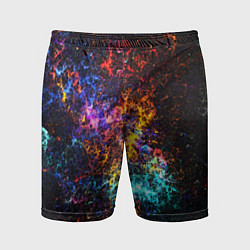 Шорты спортивные мужские Космические краски текстура, цвет: 3D-принт