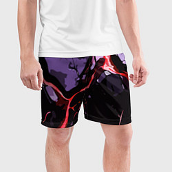 Шорты спортивные мужские Красный разлом в камне, цвет: 3D-принт — фото 2