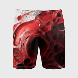 Шорты спортивные мужские Красно-белая абстрактная структура, цвет: 3D-принт