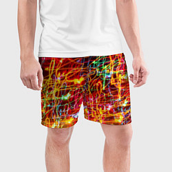 Шорты спортивные мужские Неоновый хаос, цвет: 3D-принт — фото 2