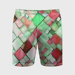 Мужские спортивные шорты Red and green relief squares