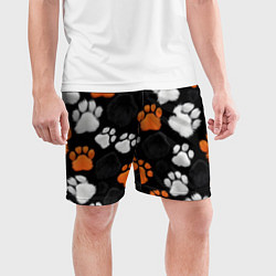 Шорты спортивные мужские Мохнатые лапки, цвет: 3D-принт — фото 2