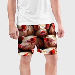 Шорты спортивные мужские Поросята, цвет: 3D-принт — фото 2