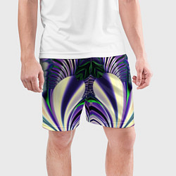 Шорты спортивные мужские Неоновая фольга полосы, цвет: 3D-принт — фото 2