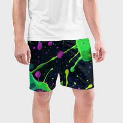 Шорты спортивные мужские Разноцветные кляксы, цвет: 3D-принт — фото 2