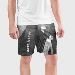Шорты спортивные мужские Date A Live - grey gradient вертикально, цвет: 3D-принт — фото 2