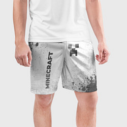 Шорты спортивные мужские Minecraft - white gradient вертикально, цвет: 3D-принт — фото 2