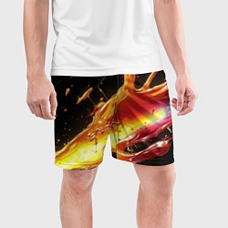 Шорты спортивные мужские Динамичная краска текстура, цвет: 3D-принт — фото 2