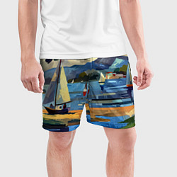 Шорты спортивные мужские Средиземноморский пейзаж, цвет: 3D-принт — фото 2