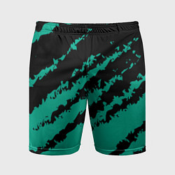 Шорты спортивные мужские The color is black and turquoise, цвет: 3D-принт