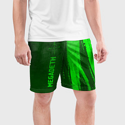 Шорты спортивные мужские Megadeth - green gradient по-вертикали, цвет: 3D-принт — фото 2