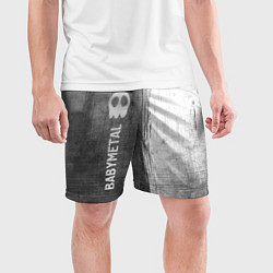 Шорты спортивные мужские Babymetal - grey gradient по-вертикали, цвет: 3D-принт — фото 2