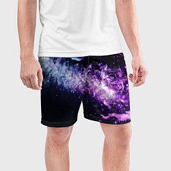 Шорты спортивные мужские Фиолетово-синяя абстрактная волна, цвет: 3D-принт — фото 2