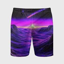 Шорты спортивные мужские Космический пейзаж и комета, цвет: 3D-принт