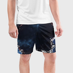Шорты спортивные мужские Объемная дыра в стене текстура, цвет: 3D-принт — фото 2