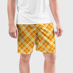 Шорты спортивные мужские Жёлтый крупная клетка, цвет: 3D-принт — фото 2