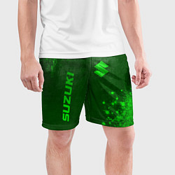 Шорты спортивные мужские Suzuki - green gradient вертикально, цвет: 3D-принт — фото 2