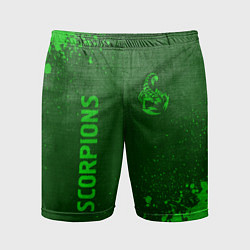 Шорты спортивные мужские Scorpions - green gradient вертикально, цвет: 3D-принт
