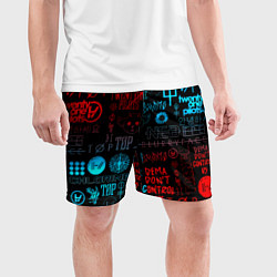 Шорты спортивные мужские Twenty one pilots rock pattern, цвет: 3D-принт — фото 2