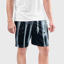Шорты спортивные мужские Белая объемная слизь текстура, цвет: 3D-принт — фото 2