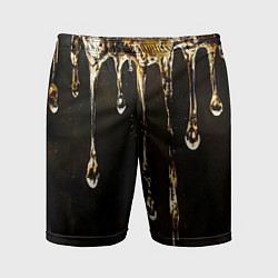 Шорты спортивные мужские Мед на коричневой текстуре, цвет: 3D-принт
