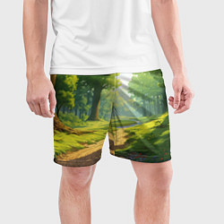 Шорты спортивные мужские Fabulous forest, цвет: 3D-принт — фото 2