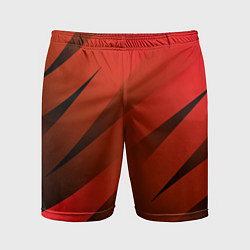 Шорты спортивные мужские Красно-коричневый абстрактные полосы, цвет: 3D-принт