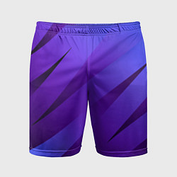 Шорты спортивные мужские Сине-фиолетовый абстрактные линии, цвет: 3D-принт