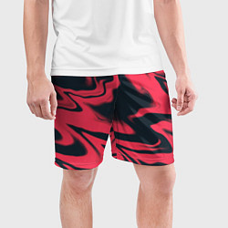Шорты спортивные мужские Color black red, цвет: 3D-принт — фото 2