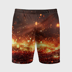 Шорты спортивные мужские Красно-золотая текстура, цвет: 3D-принт