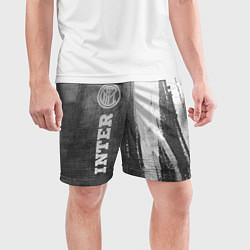 Шорты спортивные мужские Inter - grey gradient по-вертикали, цвет: 3D-принт — фото 2