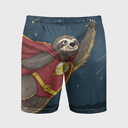 Мужские спортивные шорты Ленивец-супергерой