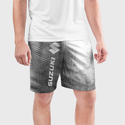 Шорты спортивные мужские Suzuki - grey gradient по-вертикали, цвет: 3D-принт — фото 2